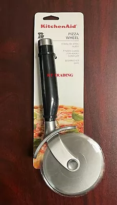 NEW KitchenAid Stainless Steel Blade PIZZA WHEEL Cutter W/ Finger Guard ~ BLACK • $19.95