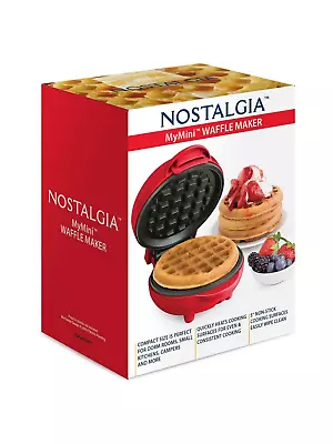 Nostalgia MyMini Waffle Maker 5  Non-Stick Cooking Surface. NEW Factory Sealed! • $10.83