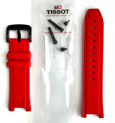 Original Tissot T-Race Model: T141417A / T141417B RED Rubber Watch Band Strap • $78