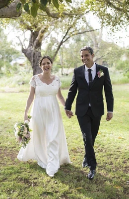 $200 • Buy Ivory Silk And Lace Wedding Dress