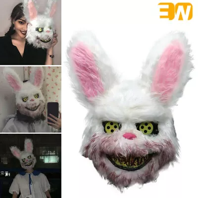 Rabbit Bloody Mask Creepy Scary For Halloween Party Costumes Bunny Cosplay • £5.92