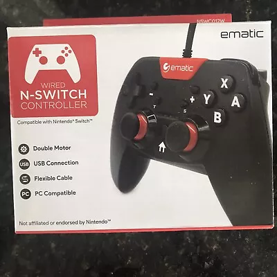 Ematic Nintendo Switch Wired Controller N-Switch Brand New In Box PC Compatible • $14.99