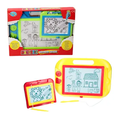Magnetic Drawing Boards Magic Pen & Stampers Pack 2 Mini Large Kids Arts Crafts • £10.50