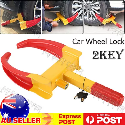 Heavy Duty Wheel Clamp Lock Vehicle Caravan Car Security Anti-theft  2keys AUS • $27.97
