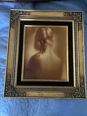 Vintage Painting Canvas Nude Lady Blond Hair Signed K. Ray • $80