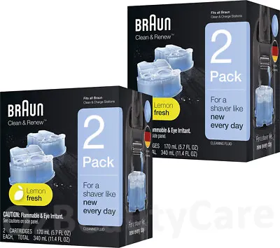 Braun CCR2 4 Pack Clean &Renew Shaver Refill Cartridges Series 3/5/6/7/8/9 • $46.95