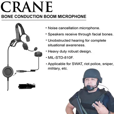 Earphone Connection CRANE QR Bone Mic For Motorola SABER 1 2 3 I II III / Astro • $375