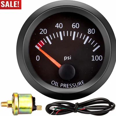 Universal 2 52mm Car Oil Pressure Gauge 12V 0-10 PSI Oil Press Meter For Car     • $16.28