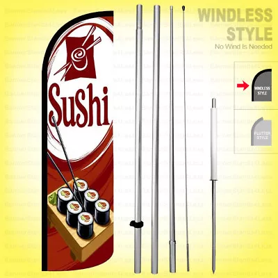 SUSHI - Windless Swooper Flag Kit 15' Tall Feather Banner Sign Rq12-h • $64.95