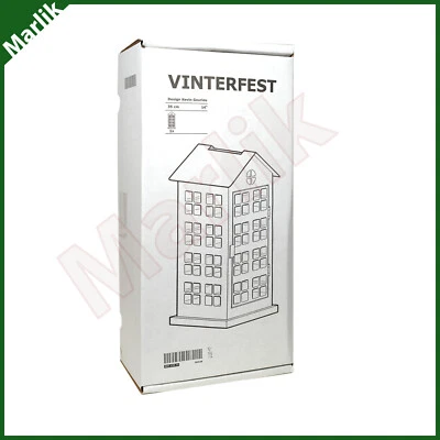 $26 • Buy IKEA Candle Holder VINTERFEST 14”, Ikea Block Candle Holder, House/Green, New