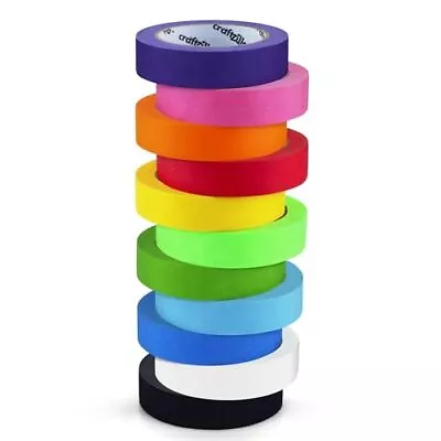 Colored Masking Tape – 11 Roll Multi Pack – 825 Feet X 1 Inch Of Colorful Cra... • $29.91
