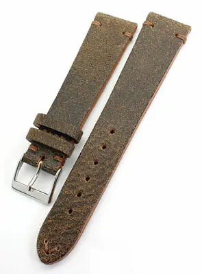$65.80 • Buy 20mm Vintage Handmade GERMANY Calf Leather Quality Retro Look Watch Band 20/16mm