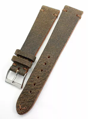 $65.80 • Buy 20mm Vintage Handmade GERMANY Calf Leather Quality Retro Look Watch Band 20/16mm