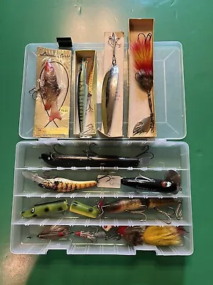 Musky Fishing Lures Lot Of 11 W/Cabela’s Tackle Box • $75