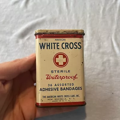 Vintage American White Cross Labs Sterile Bandage Tin Healthcare • $24.99