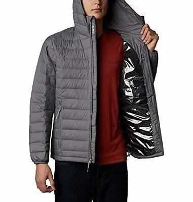 Columbia Voodoo Falls Omni-Heat TurboDown Hooded Winter Puffer Jacket Grey Small • $85.99