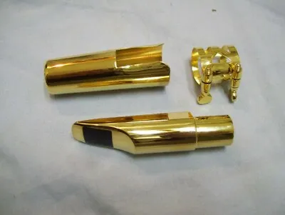 New Gold Alto Saxophone Metal Mouthpiece With Cap And Ligature • $25