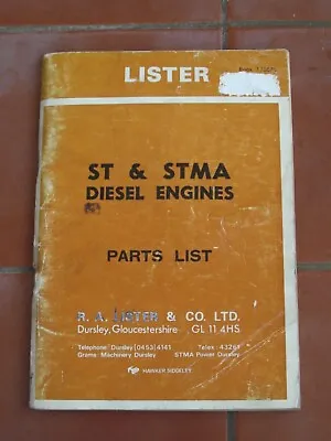 £8.99 • Buy Lister ST & STMA Diesel Engines Parts List 1976