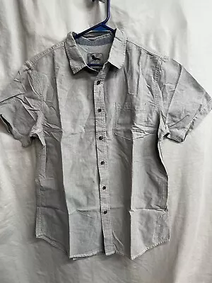 Modern Amusement Button Shirt Gray Size Medium Short Sleeve • $10