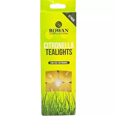 12 Citronella Tea Light Scented Candle Mosquito Fly Insect Repeller Rowan • £2.69