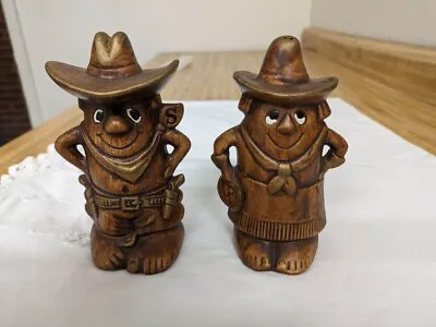 Vtg. Treasure Craft Cowboy And Girl Salt And Pepper Shakers. • $30