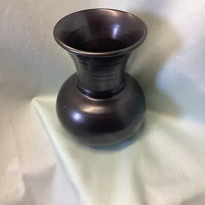 Vintage Prinknash Pottery Vase Pewter Gun Metal Dark Grey 10cm Tall • £6.99