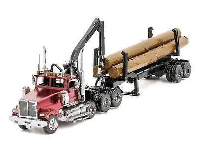 Metal Model Log Truck And Trailer 3D Laser Cut Sheet Metal DIY Kit Hobby Gift • £21.95