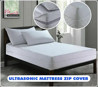 £18.99 • Buy Anti Bed Bug Quilted Mattress Protector Zipped Total Encasement Cover King Size