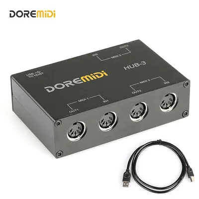 DOREMiDi MIDI 3x3 Box USB MIDI Interface MIDI Box MIDI HUB-3 • $40