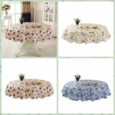 Round Table Cloth Coffee Table Waterproof Tablecloth Home Kitchen Dining AU • $14.53