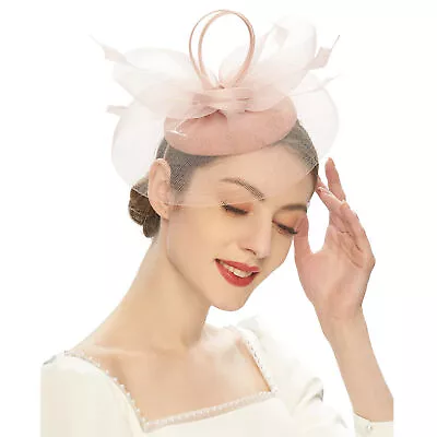 Women Fascinators Hat Feathers Headband Bridal Tea Party Wedding Hat Headwear • $17.09
