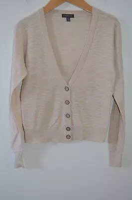 Anthropologie I Love H81 Beige 100% Cotton Button Cardigan Sweater Size S • $19.99