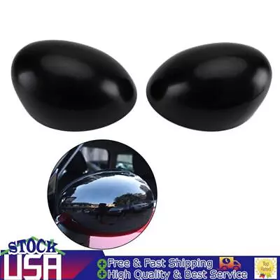 2 X Black Mirror Covers For MINI Cooper R55 R56 R57 High Quality • $31.85