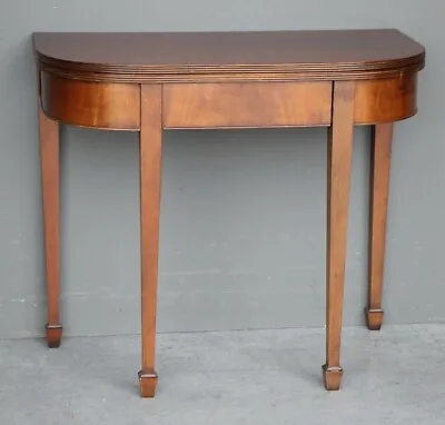 $995 • Buy Antique Regency Fold Over Tea Table Mahogany With Fitted Drawer Original Finish