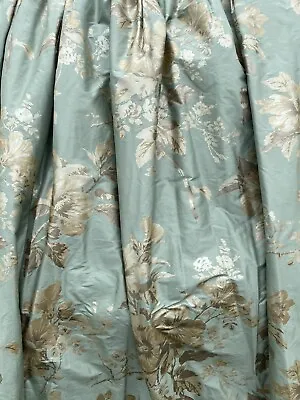 £78 • Buy Laura Ashley 100% Silk Blenheim Green Gold Handmade Interlined Floral Curtains
