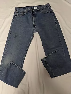 Men's Levis 501 Straight Leg Buttonfly Jeans Tag Size 34x32 Measures 33.5x31 • $32.99