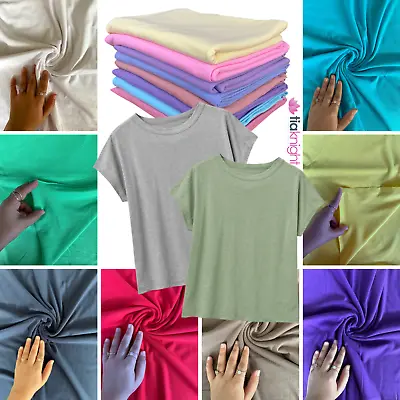 Cotton Lycra Jersey 4 Way Stretch T-Shirt Dressmaking Fabric Q35 By Tia Knight • £8.99