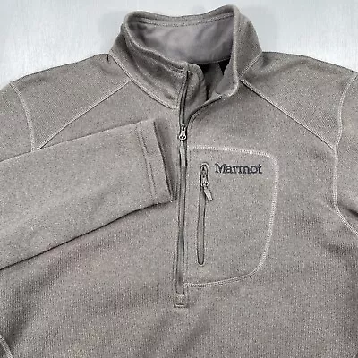 Marmot Sweater Mens Large Fleece 1/4 Zip Q Pullover Midweight Overshirt Jacket • $19.89