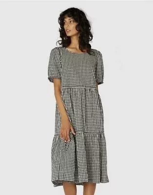 $119 • Buy “Checkmate” Cotton Dress -  Size 8 (also Fits 10)