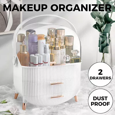 Cosmetic Makeup Organizer Cosmetics Skincare Storage Jewellery Box With Handle • $35.99