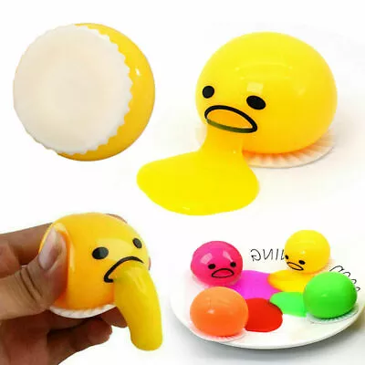 Squishy Puking Egg Yolk Squeeze Ball With Yellow Goop Anti-Stress Relief Toy • $8.99