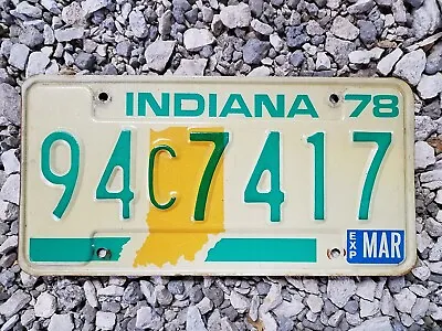 $13.99 • Buy 1978 Indiana Auto Car Truck License Plate 94C7417