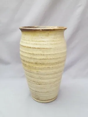 £16 • Buy Ribbed Stoneware Vase English Studio Pottery (Height 21.5cm)