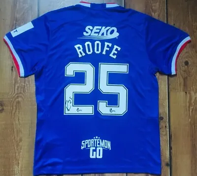 £122.99 • Buy KEMAR ROOFE - Rangers FC SIGNED Shirt 22/23 Scottish Premier League **COA**