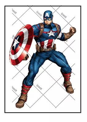 3 4 5   & 6  Captain America Pre Cut Edible Cake Topper • £3.50