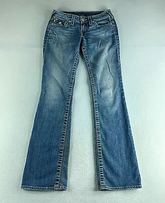 True Religion Women Jeans Blue Tag Size 27 (29x33.5) Low Rise Bootcut Denim • $22.78