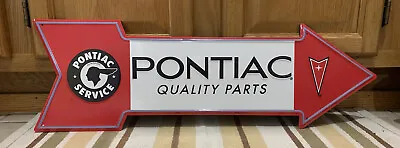 Pontiac Service Sign Arrow Quality Parts Gas Oil Garage Bar Auto Vintage Style • $42