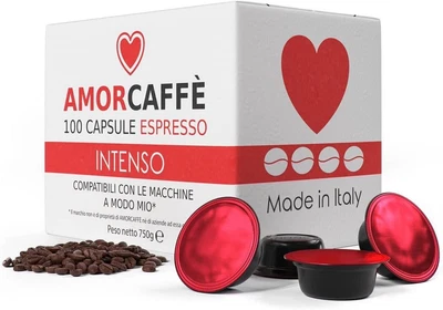 £0.99 • Buy Amorcaffe 100 Coffee Capsules Pods Compatible Lavazza A Modo Mio - Intenso Taste