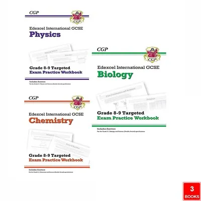 Cgp Igcse 9-1 Edexcel International Gcse Chemistry Biology Physics 3 Books Set • £22.99