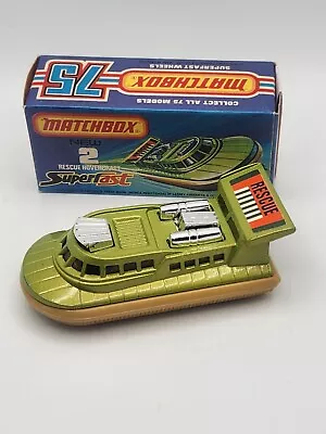 1972 Vintage Matchbox Superfast No. 2 Rescue Hovercraft Green In Box  • $28.16